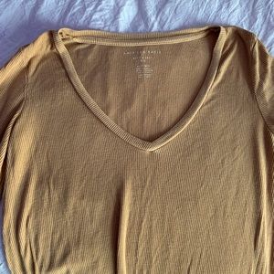 american eagle yellow long sleeve ribbed tee